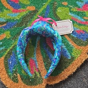 Lilly Pulitzer Blue and Pink Twisted Knot Hair Accessory